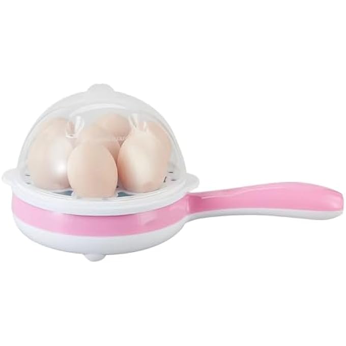 rayihni Mini Electric Omelette Frying Pan With Steamer  NonStick Surface LowPower Heating MultiFunction Cooker For Eggs Steak Breakfast  Compact Portable Dorm  Travel Use - Image 3