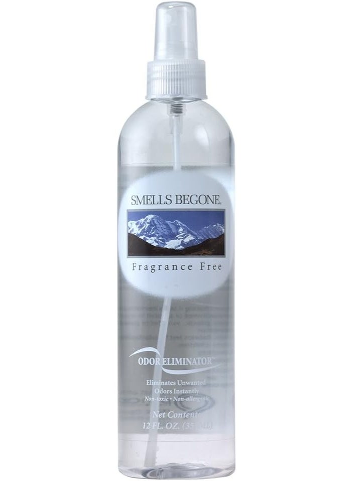 SMELLS BEGONE Air Freshener Spray - Odor Eliminator - Eliminates Odors from Smoke, Trash Cans, Pets, Cars and Boats - Fragrance Free - 12 Ounce - Image 1