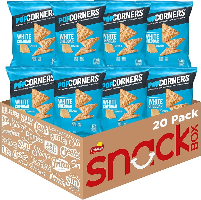 PopCorners White Cheddar Popped Corn Snacks - 20 Pack - Image 1