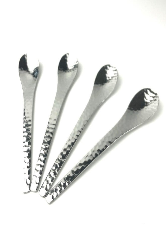 Terra Distribution Coffee Spoons Teaspoons Set [ Made in Japan ] 4pcs Set Stainless Small Spoons with Hammered Finish - Image 3