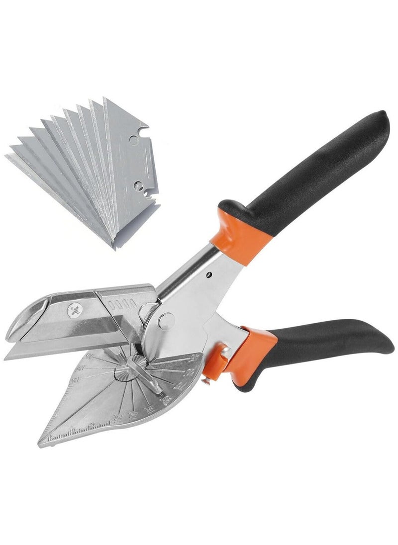 Generic Multi Angle Miter Shear Cutter, Multifunctional Trunking Shears replaceable blades Hand Tools 45 To 135 Degree Miter Shears Cutting Tool with 10 Spare Blades, for Small Miter Jobs and DIY Projects  - Image 1