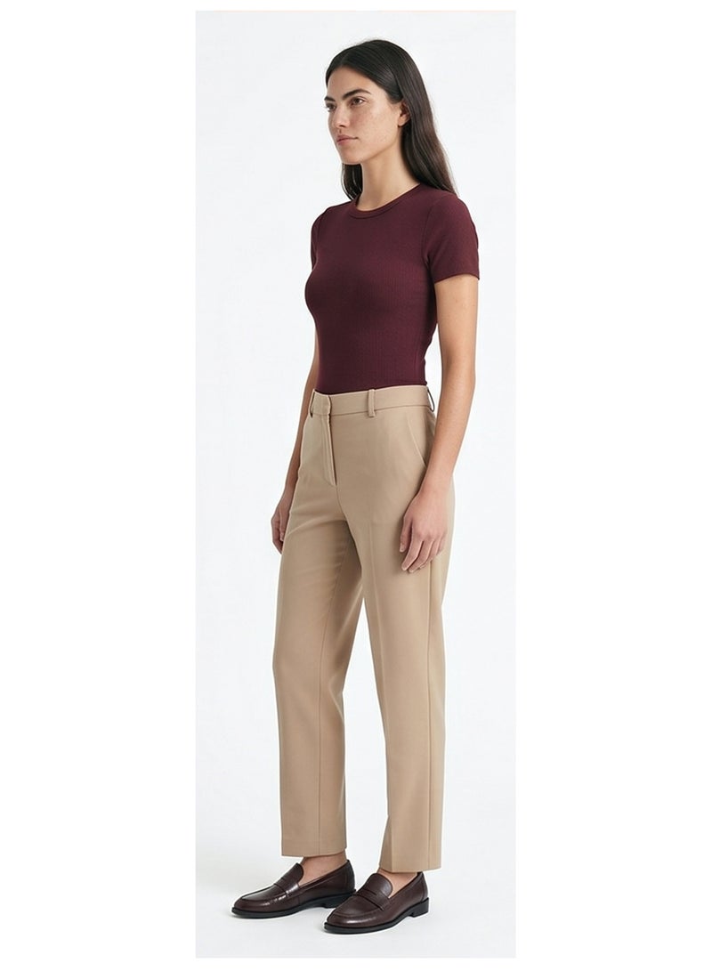 RAVIN Deep Burgundy Ribbed Slim-Fit Tee - Image 4