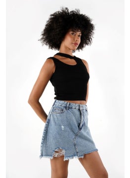 Alexander Gardi Crop Tank Top with Neck Detail (B24-0091)  - Image 3