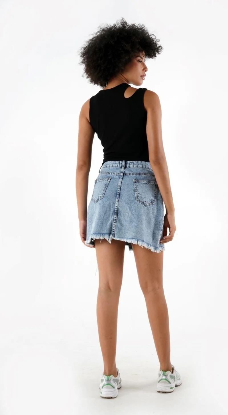 Alexander Gardi Crop Tank Top with Neck Detail (B24-0091)