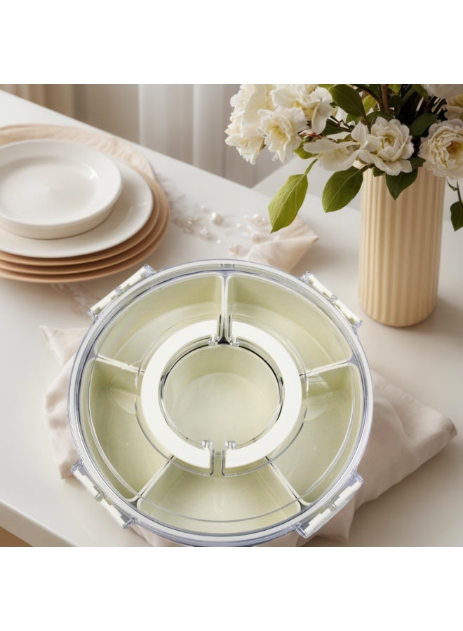 Bukela Divided Serving Tray with Lid & Handle – Refrigerator-Safe Storage Box for Snack Platters, Spice Organizer, and Outdoor Party Food Containers - Image 3