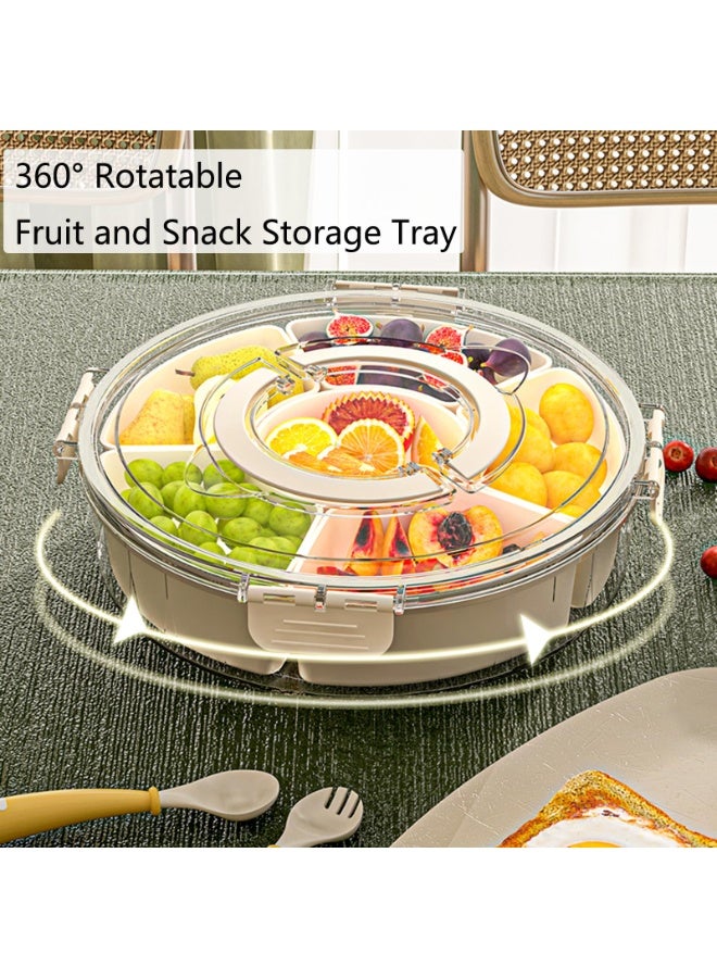 Bukela Divided Serving Tray with Lid & Handle – Refrigerator-Safe Storage Box for Snack Platters, Spice Organizer, and Outdoor Party Food Containers - Image 4