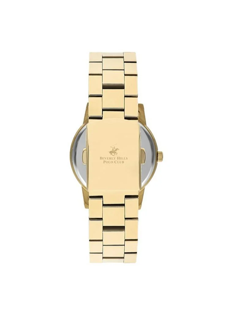 BEVERLY HILLS POLO CLUB Beverly Hills Polo Club Women's VX3J Movement Watch, Multi Function Display and Metal Strap - BP3360X.120, Gold