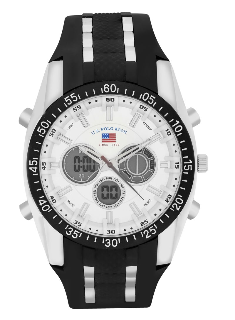 U.S. Polo Assn. Mens Quartz Watch, Analog-Digital Display and Rubber Strap US9061 - Image 1