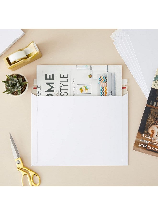 Juvale 25-Pack Stay Flat Rigid Mailers 9X12 With Self Adhesive Seal, 450 Gsm Sturdy Bulk White Cardboard Envelopes For Shipping Photos, Magazines, Comic Books, Art Prints, Documents, Collectibles - Image 3