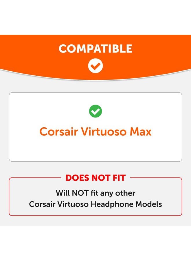 WC FreeZe Virtuoso Max - Cooling Gel Earpads for Corsair Virtuoso Max by Wicked Cushions | Enhanced Comfort, Breathable Sports Fabric & Sound Isolation | Black - Image 2