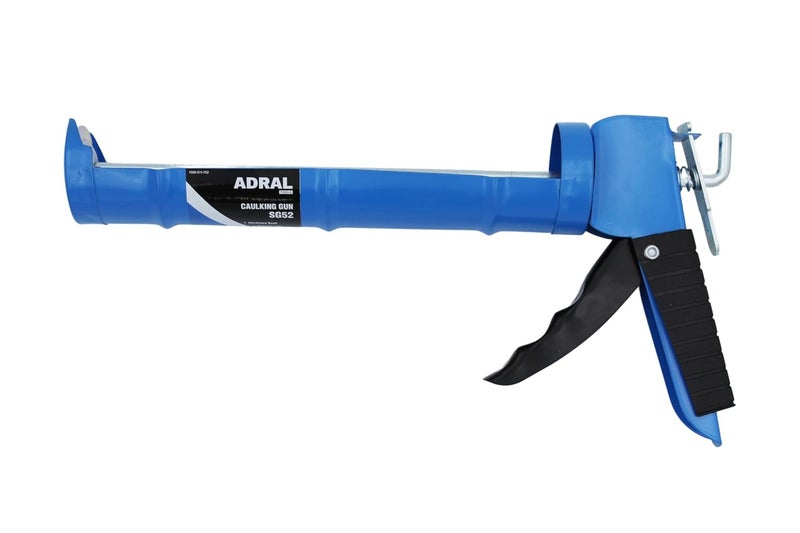 ADRAL Super Value 9-Inch Caulking Gun | 315g Lightweight | Ergonomic Rubber Grip | Sturdy Steel Body | Smooth Round Rod | 6:1 Thrust Ratio | For Acrylic, Latex & Silicone | Riveted End Caps - Image 1