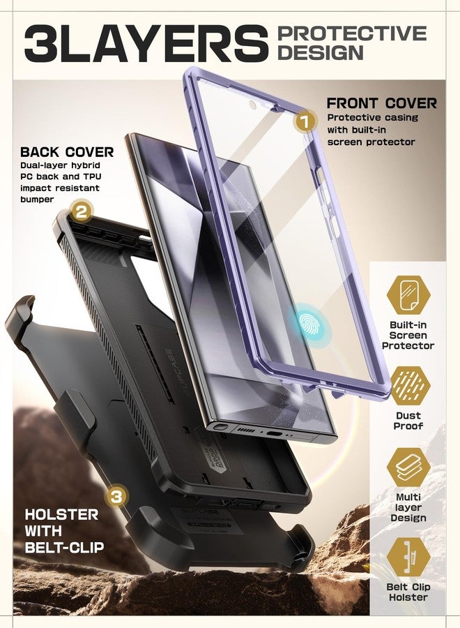 SUPCASE for Samsung Galaxy S24 Ultra Case with Stand, [Unicorn Beetle Pro] [2 Front Frames] [Built-in Screen Protector & Belt-Clip] Military-Grade Protection Phone Case for Galaxy S24 Ultra, Mauve - Image 5