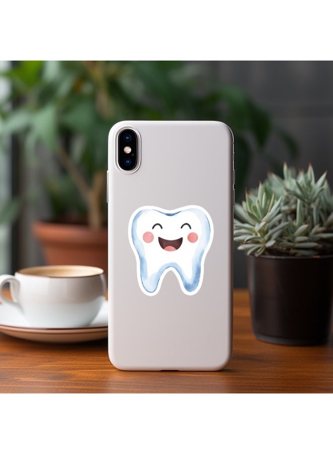 قوس قزح أورينبو ملصقات أسنان كرتونية للأطفال والمراهقين، 50 قطعة من ملصقات الأسنان اللطيفة لزجاجات المياه والأمتعة ودفتر القصاصات وملصقات الفينيل المقاومة للماء وهدايا للأطفال وملصقات المكافآت - Image 3