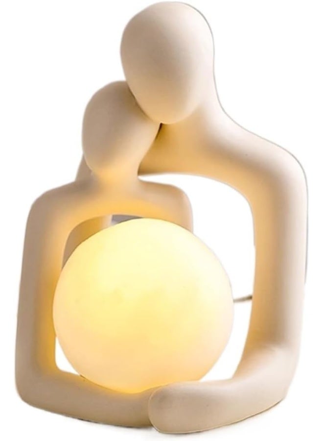 Bliss Vie BLISS VIE Couple Statue Sculpture Book Reader Table Lamp Ornament Modern Art Figurines Table Top - Embrace  - Image 1