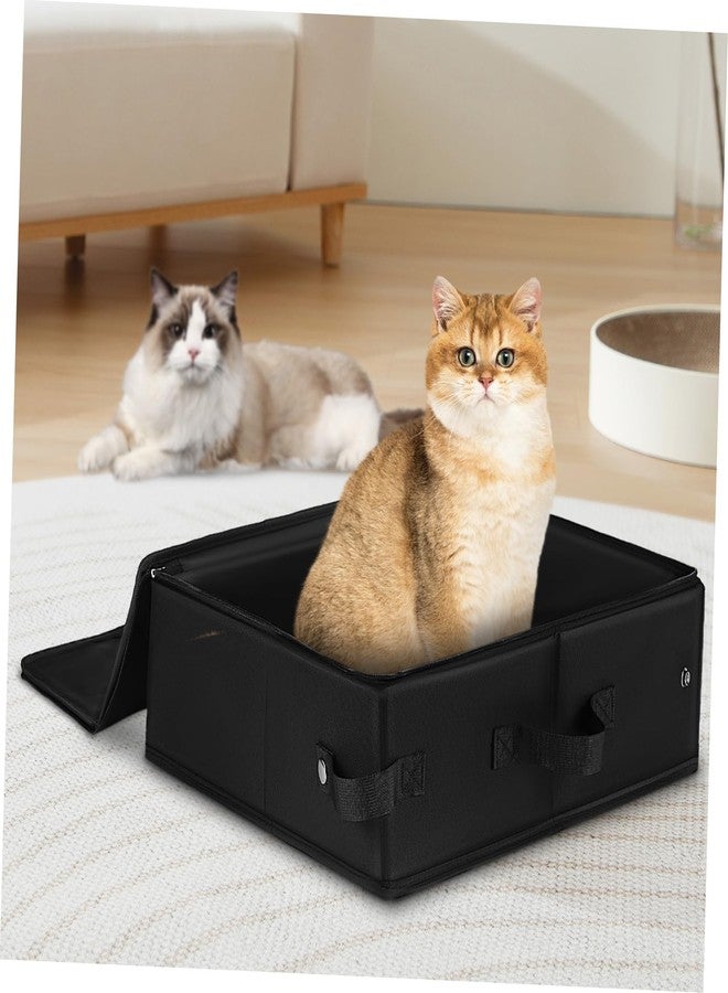 Yardwe Foldable Portable Cat Litter Box with Handle Large Capacity Lightweight Travel Friendly Design Comfortable Spacious Interior for Cats for Trips and Outdoor Use - Image 5