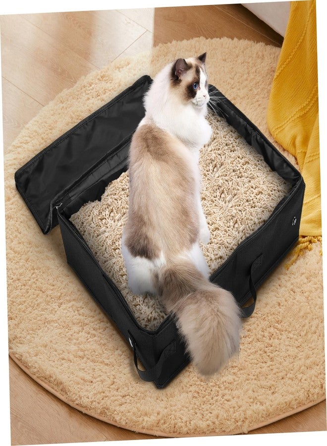Yardwe Foldable Portable Cat Litter Box with Handle Large Capacity Lightweight Travel Friendly Design Comfortable Spacious Interior for Cats for Trips and Outdoor Use - Image 4