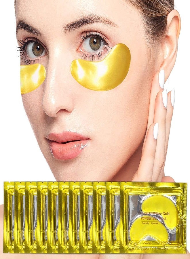 JICOOT Under Eye Patches (10 Pairs-Eye Masks) Under Eye Mask Amino Acid & Collagen, Under Eye Mask for Face Care, Eye Mask for Dark Circles and Puffiness, Under Eye Masks for Personal Care (GOLD) - Image 1