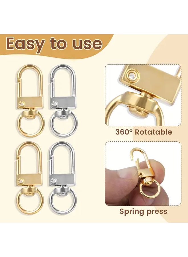 مشابك مخالب الكركند الفضية الدوارة لسلاسل المفاتيح والحلي والحرف اليدوية وحقائب DIY - Image 3