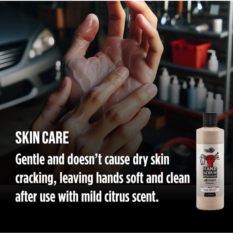 DU-MOST Hand Scrub & Cleaner with Walnut Shell, Removes Grim/Grease/Carbon/Tar/Diesel/Adhesive/Paint/Ink/Dye, No Petroleum Solvents, No Pumice, No Phosphate, Citrus Scent, 16 oz - Image 5