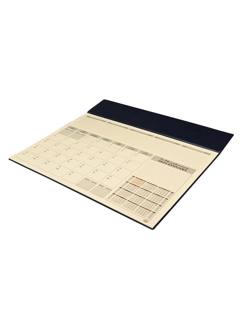 FIS FIS Year Planner 2025 (Arabic/English) with PVC Desk Blotter and Italian PU Flap, Green - FSDKPAE25GR  - Image 2