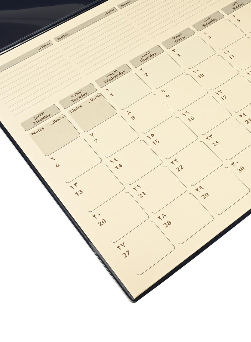 FIS FIS Year Planner 2025 (Arabic/English) with PVC Desk Blotter and Italian PU Flap, Green - FSDKPAE25GR  - Image 3