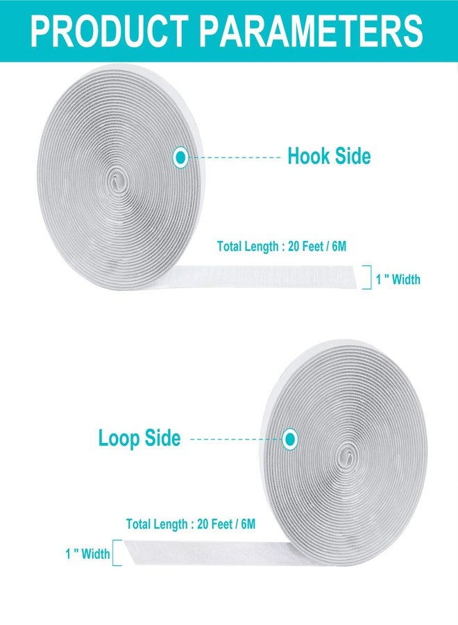 JEVONI 20Ft*1 inch Hook and Loop Tape Roll with Heavy Duty Adhesive - Fastener Mounting Tapes Strips with Sticky Back for Sewing, Crafting,DIY- Indoor or Outdoor Use - Image 2