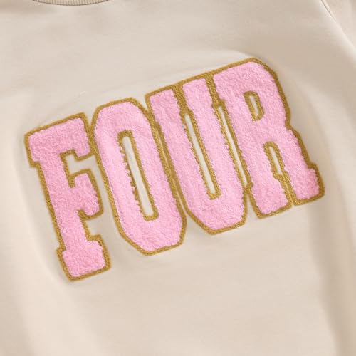 Lamuusaa Toddler Baby Girl Boy Birthday Outfit One/Two/Three/Four/Five/Six Embroidery Sweatshirt Shirts Birthday Gift - Image 4