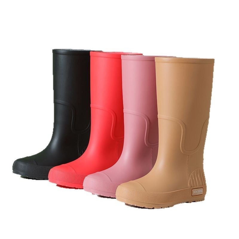 Non-Slip Women'S High Rain Boots Rainy Season Commuting British Work Boots Fashion Rubber Shoes Women'S Water Shoes 33 High Tide Water Boots - Image 2