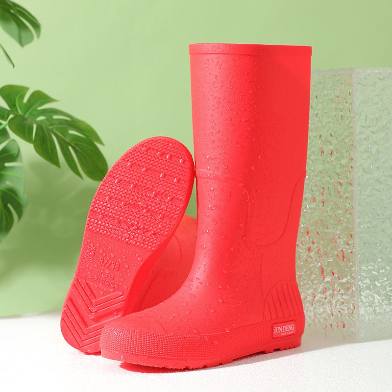 Non-Slip Women'S High Rain Boots Rainy Season Commuting British Work Boots Fashion Rubber Shoes Women'S Water Shoes 33 High Tide Water Boots - Image 5