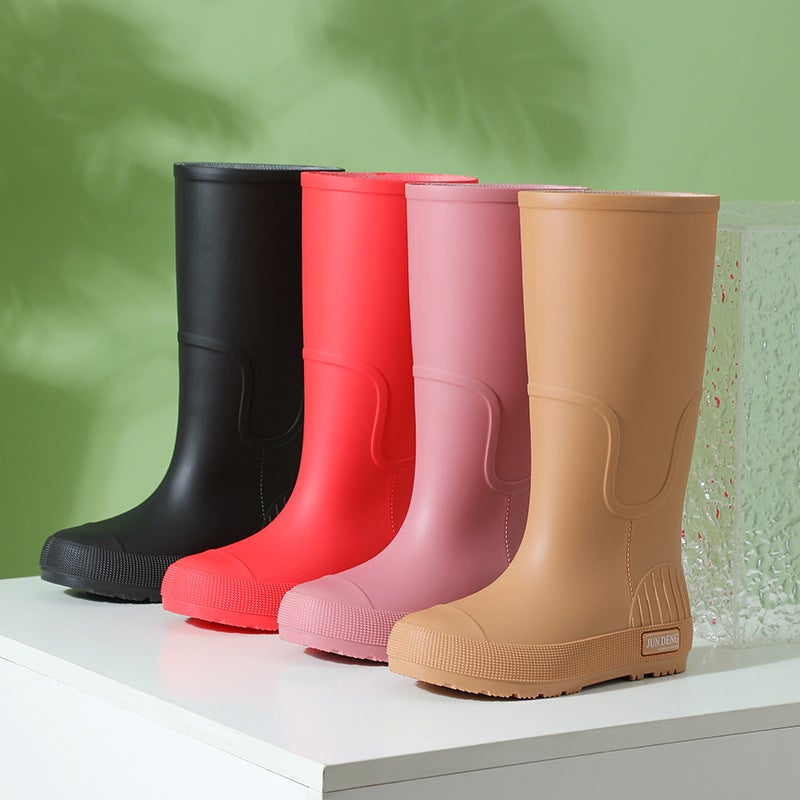 Non-Slip Women'S High Rain Boots Rainy Season Commuting British Work Boots Fashion Rubber Shoes Women'S Water Shoes 33 High Tide Water Boots - Image 3