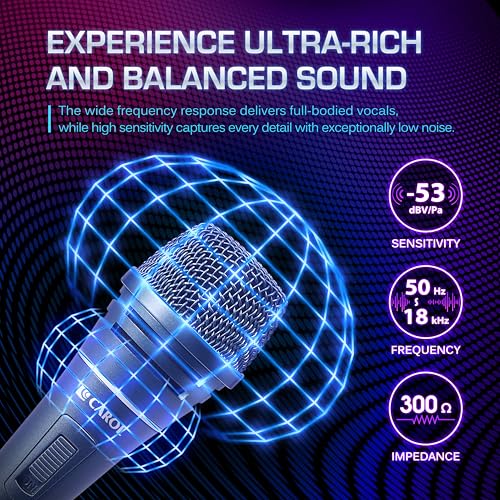 CAROL Sigma-plus1 XLR Wired Vocal Microphone – Dynamic Supercardioid Mic with Dual Shock Mount Tech for Recording & Stage Use, Includes Mic Clip, 14.8ft XLR Cable & On/Off Switch - Image 4
