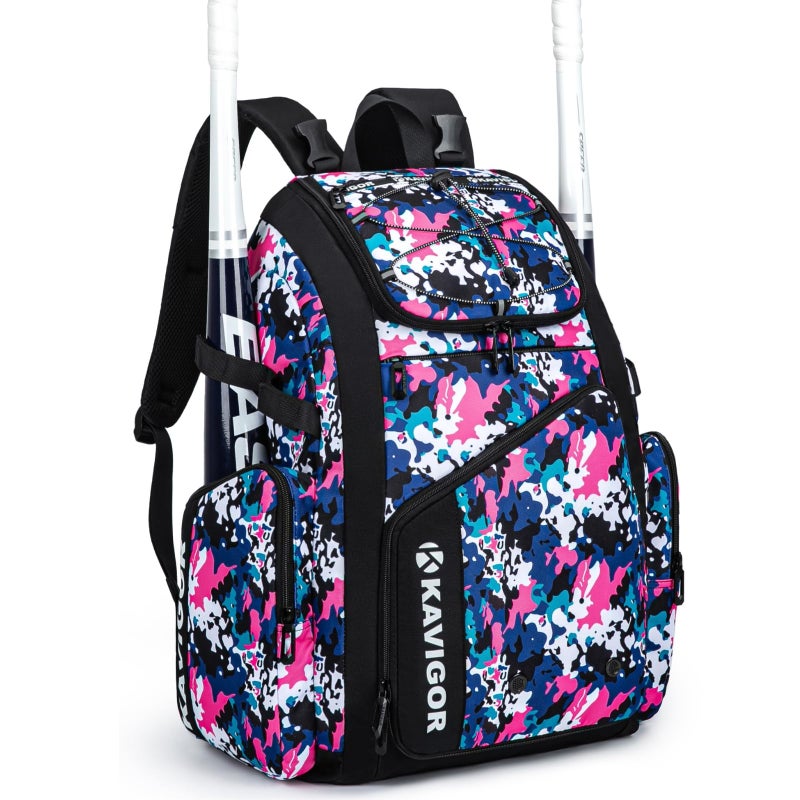 KAVIGOR Baseball Bag for Youth and Adult, Softball Bag 50L Large Capacity Holds 4 Bats, Equipment Backpack with Shoes Compartment - Image 1