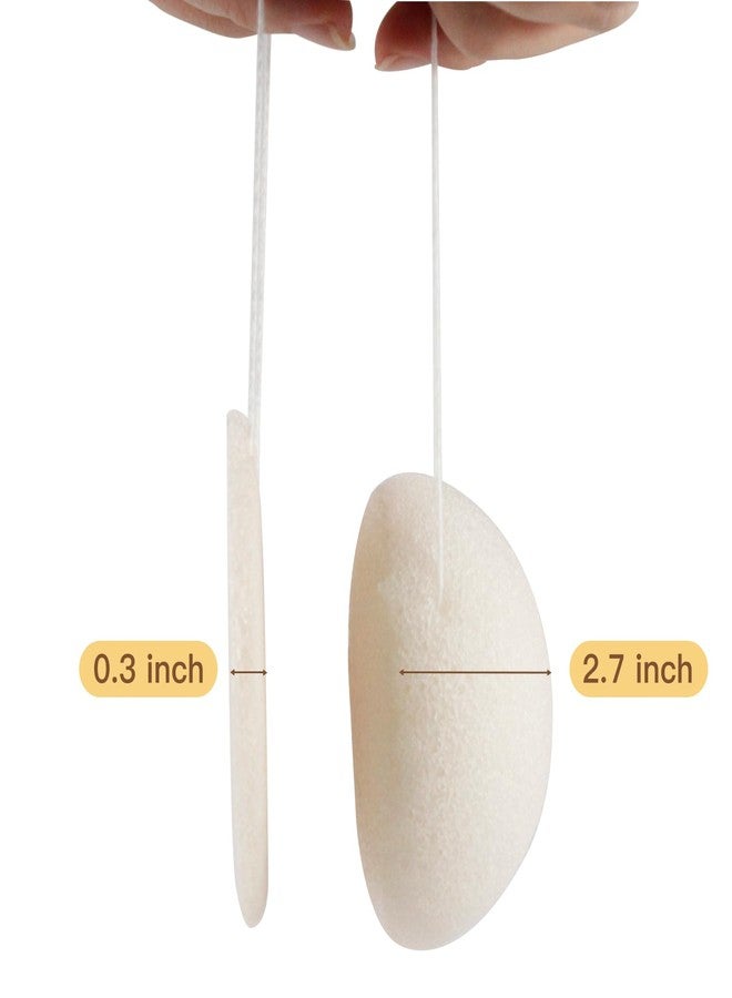 Spunspon Konjac Exfoliating Organic Facial Sponge Set | Gentle Daily Face Scrub/Skincare | Super Soft Body Cleansing Sponge for Shower, Safe for Baby Bathing, Half Ball + Rectangle (4 Pack, White) - Image 4