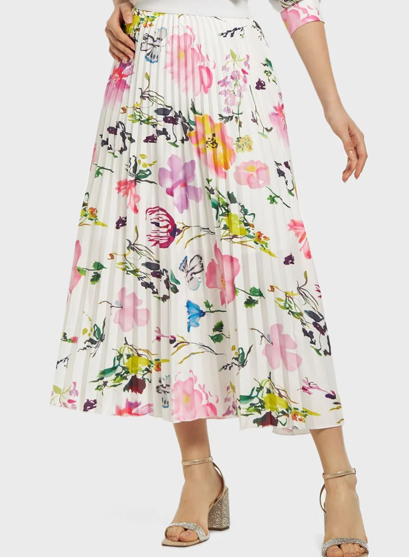 2Xtremz Floral Printed Pleated Skirt