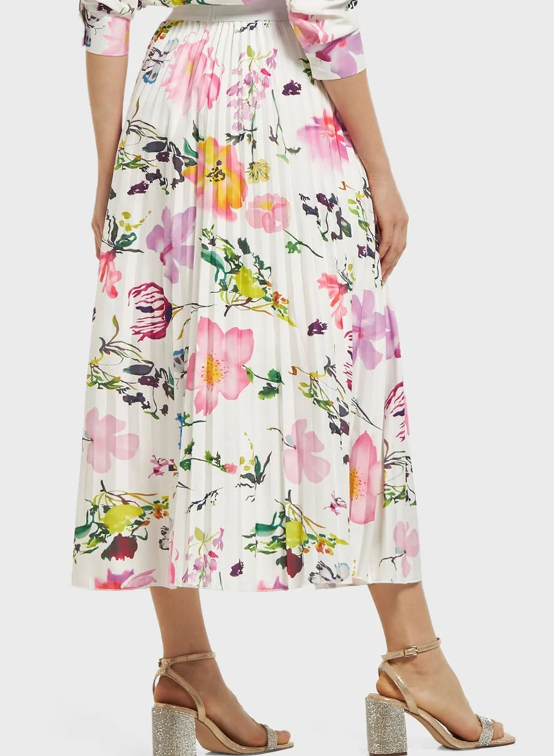 2Xtremz Floral Printed Pleated Skirt