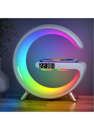 مصباح طاولة قابل للتعتيم RGB مصباح طاولة قابل للتعتيم إيقاع الضوء الذكي المنبه للاستيقاظ مع شاحن لاسلكي سريع لغرفة النوم في السكن الجامعي - pzsku/Z898EE6394BED21D1F7D8Z/45/1744436840/3b4a089a-b39b-4f03-a70e-292569260e5c