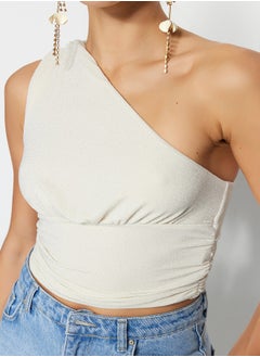 trendyol Ecru Crop Lined Shiny Knitted Bustier TPRSS23BS00011  - Image 5