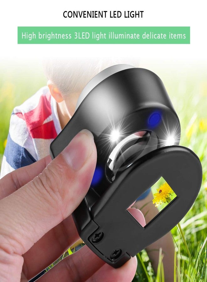 Amoper 30X Coin Magnifier, USB Rechargeable 6 Lights Portable Metal Eye Loupe Sewing Magnifying Glass for Textile Optical Jewelry Tool Coins Currency Stamps (Black) - Image 4
