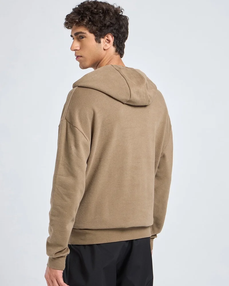 bewakoof  Men's Ginger Root Brown Oversized Hoodies  | Best Price UAE