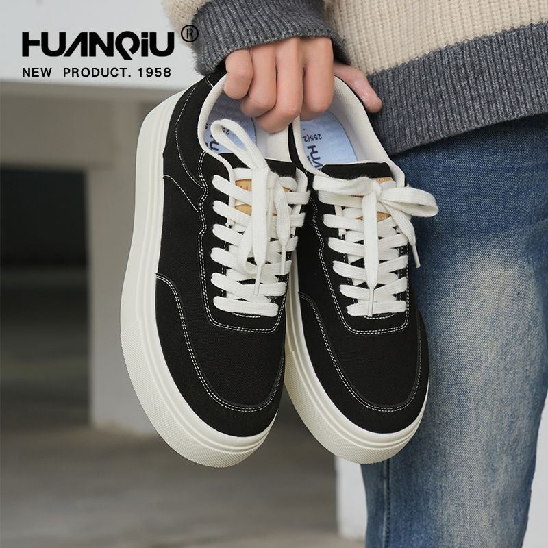 Global High-value Classic Black Handsome Trendy Sneakers 2025 Spring New Thick-soled Height-increasing All-match Height-increasing Shoes - Image 3