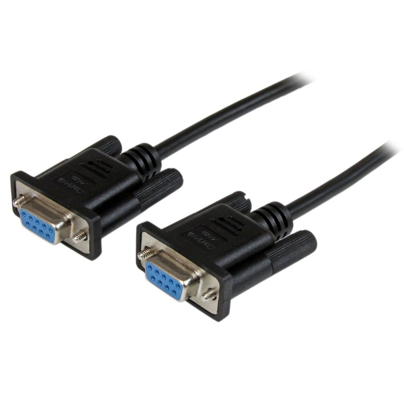 StarTech.com 2m Black DB9 RS232 Serial Null Modem Cable F/F - DB9 Female to Female - 9 pin RS232 Null Modem Cable - 2 meter, Black (SCNM9FF2MBK) - Image 4