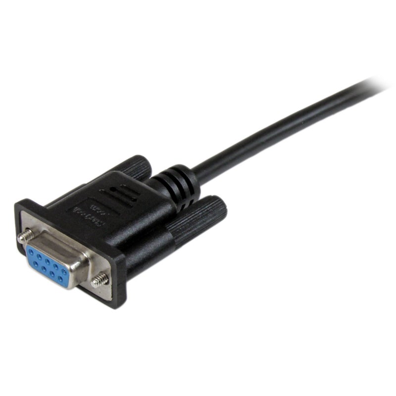 StarTech.com 2m Black DB9 RS232 Serial Null Modem Cable F/F - DB9 Female to Female - 9 pin RS232 Null Modem Cable - 2 meter, Black (SCNM9FF2MBK) - Image 2