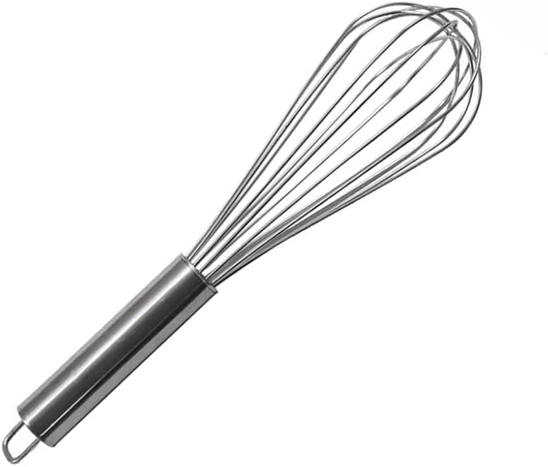 Brunchy Hand Blender Wire Whisk, Stainless Steel Balloon Egg Beater, Prime Whisker for Kitchen, Whisker for Cake Mixing, Whizzy Whisk with Pipe Handle for Blending, Beating, Stirring (Small)