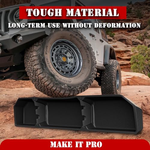 KitsPro منظم تخزين تحت المقعد الخلفي كيتس برو أسود مخصص لسيارات فورد F-250 F-350 F-350 سوبر ديوتي من 2017-2024 وفورد F-150 سوبر كرو من 2015-2024، مضاد للانزلاق - Image 4