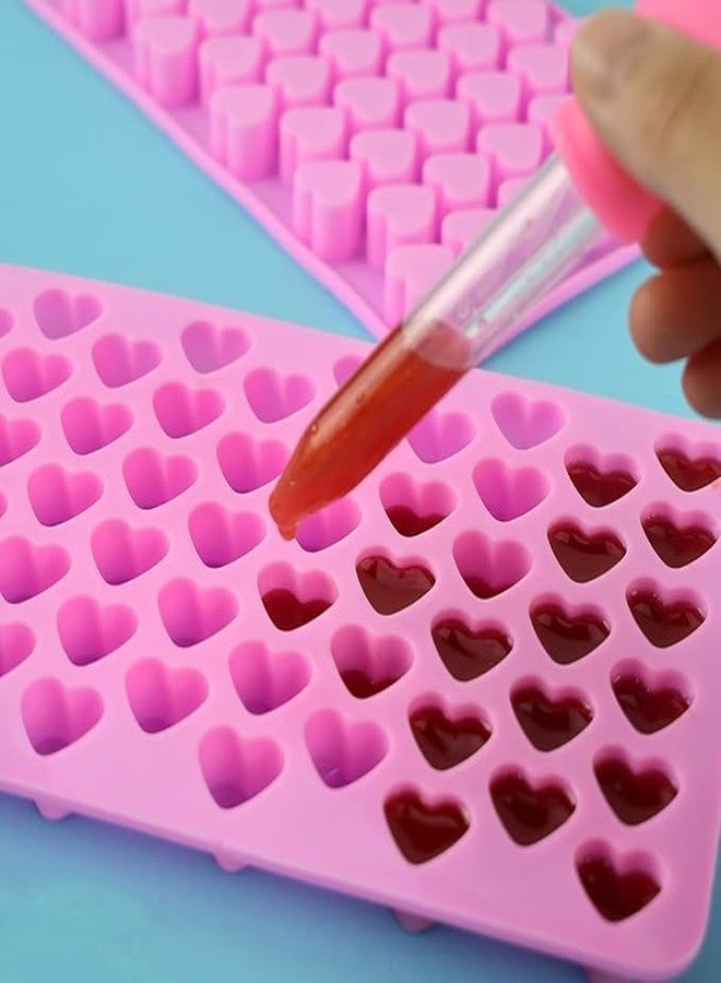 Global+Plus Silicone Mini Heart 55-Cavity Mold for Baking, Heart Shape Ice Cube Candy Chocolate Mold, Valentine Candy Molds for Making Gummy, Candy, Chocolate Mould Tray - Image 3