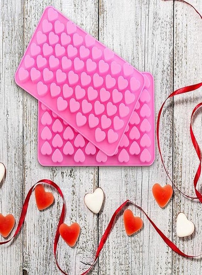 Global+Plus Silicone Mini Heart 55-Cavity Mold for Baking, Heart Shape Ice Cube Candy Chocolate Mold, Valentine Candy Molds for Making Gummy, Candy, Chocolate Mould Tray - Image 5