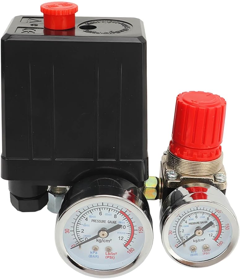 مفتاح ضغط ضاغط الهواء الصناعي 3 في 1 مع مقياس الضغط وصمام التحكم 1 4 بوصة من سبيكة الزنك - Image 5