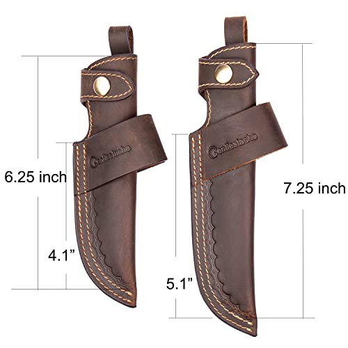 Gentlestache Horizontal Knife Sheath for 5 inch blade, Compact Draw, Dark Brown - Image 5