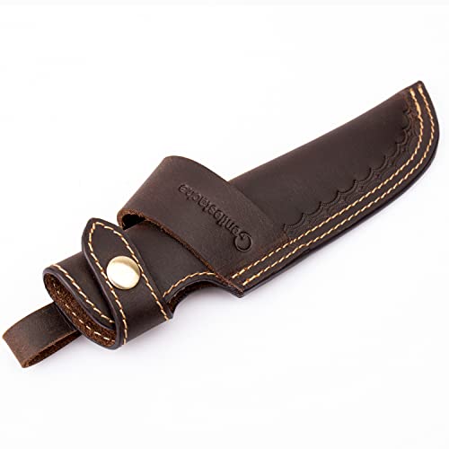 Gentlestache Horizontal Knife Sheath for 5 inch blade, Compact Draw, Dark Brown - Image 1