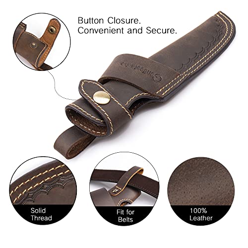 Gentlestache Horizontal Knife Sheath for 5 inch blade, Compact Draw, Dark Brown - Image 4